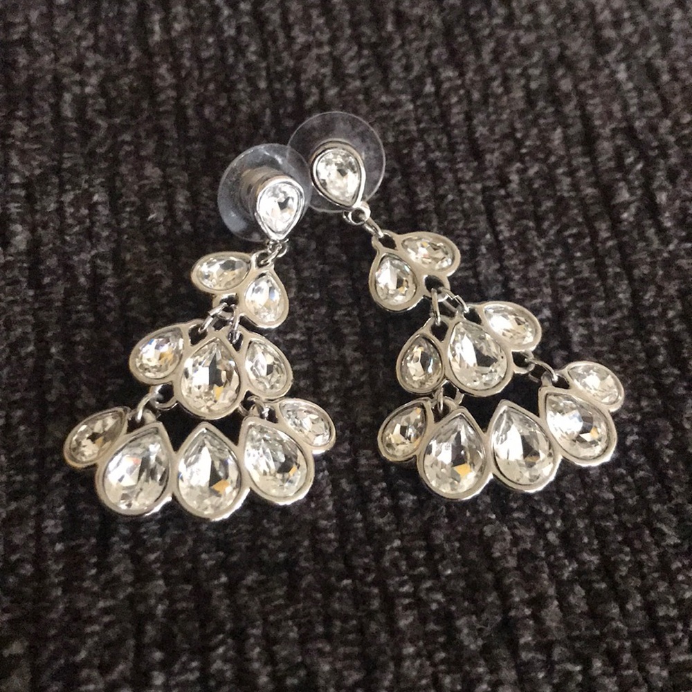 Swarovski silver tone and crystal earrings